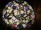 Large Tiffany Style Stained Glass Lamp Shade 20 Diameter Hummingbirds Florals
