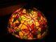 Large Tiffany Style Stained Glass Lamp Shade 20 Diameter Poinsettias Florals
