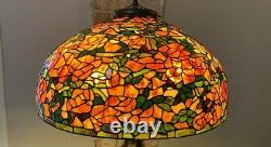 Large Vintage Stained Glass Lamp Shade 22