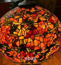 Large Vintage Stained Glass Lamp Shade 22