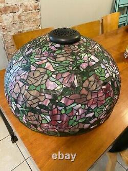 Large Vintage Stained Glass Lamp Shade 22