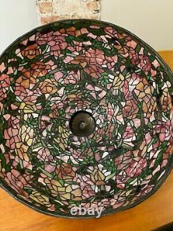 Large Vintage Stained Glass Lamp Shade 22