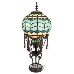 Le Flesselles Hot Air Balloon Illuminated Design Toscano Stained Glass Lamp