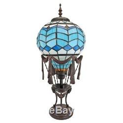 Le Flesselles Hot Air Balloon Illuminated Design Toscano Stained Glass Lamp