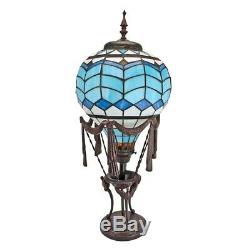 Le Flesselles Hot Air Balloon Illuminated Design Toscano Stained Glass Lamp