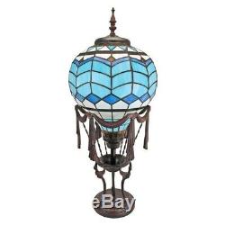 Le Flesselles Hot Air Balloon Illuminated Design Toscano Stained Glass Lamp