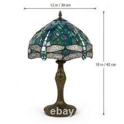 Luxury Dragonfly Tiffany Style Stained Glass Table Lamp 18 Art Nouveau Decor