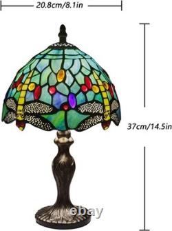 MIAOKE Stained Glass Table Lamp, Stained Glass Crystal Bead Style Table Light, Ha