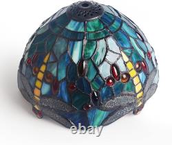 MIAOKE Stained Glass Table Lamp, Stained Glass Crystal Bead Style Table Light, Ha