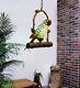 Makenier Vintage Tiffany Style Stained Glass Parrot Pendant Lamp