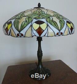 Massive Whaley Stained Glass Table Lamp Wilkinson, Unique, Handel, Duffner Era