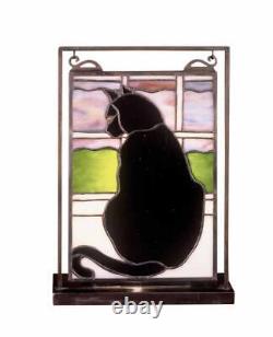 Meyda Tiffany 56834 Black Cat Stained Glass / Tiffany Specialty Tiffany Glass