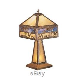 Meyda Tiffany Egypt Camel Stained Glass / Tiffany Table Lamp