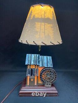Millers Mill Vitreville Collection Lamp Stained Glass Music Box Bill Job 1995