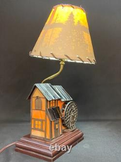 Millers Mill Vitreville Collection Lamp Stained Glass Music Box Bill Job 1995