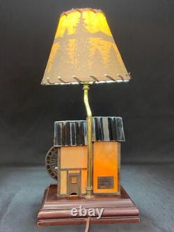 Millers Mill Vitreville Collection Lamp Stained Glass Music Box Bill Job 1995