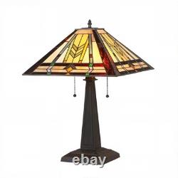 Mission Design Multi Color Stained Glass Tiffany Style Table Lamp