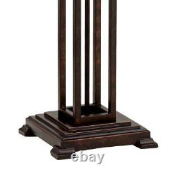 Mission Floor Lamp Art Deco Oiled Bronze Stained Glass For Living Room Reading