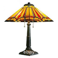 Mission Style Stained Glass Lamp, Factory New