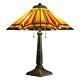 Mission Style Stained Glass Lamp, Factory New