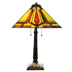 Mission Style Stained Glass Lamp, Factory New