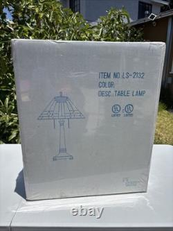 Mission Style Table Lamp LS-2132 Stained Glass Tiffany Style New In Box Sealed
