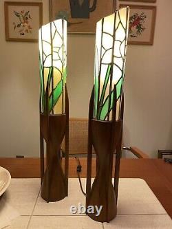 Modeline Table Lamp Set With Stained Glass