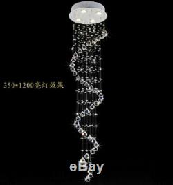 Modern Luxury Crystal Chandelier Rain Drop Spiral Ceiling Light LED Pendant Lamp