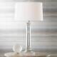 Modern Table Lamp Crystal Column Geneva White For Living Room Bedroom Bedside