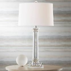 Modern Table Lamp Crystal Column Geneva White for Living Room Bedroom Bedside