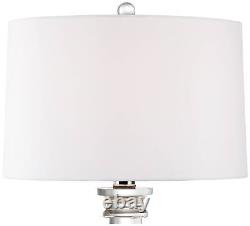 Modern Table Lamp Crystal Column Geneva White for Living Room Bedroom Bedside