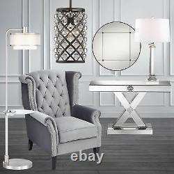 Modern Table Lamp Crystal Column Geneva White for Living Room Bedroom Bedside