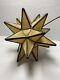 Moravian Star Stained Glass Tea Light Lamp Chandelier Mid Century Mod Starburst