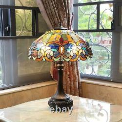 Multicolor Antique Victorian Theme Stained Glass Tiffany Style Table Lamp 24in T