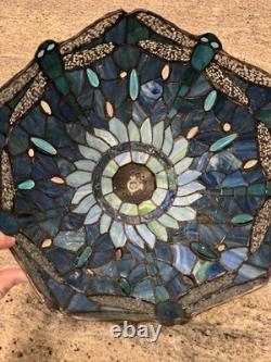 NEW Lamp Green Blue Stained Glass Dragonfly Tiffany Style Bedside Table Lamp