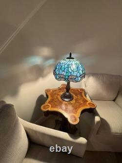 NEW Lamp Green Blue Stained Glass Dragonfly Tiffany Style Bedside Table Lamp