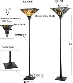NEW Tiffany Style Stained Glass Floor Lamp, 69 Tall, 14 Wide, Multi (DCFU1601)