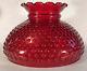 New 10 Ruby Red Stained Hobnail Glass Student Lamp Shade, Crimp Top, Usa Sh150r