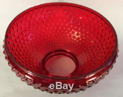 New 10 Ruby Red Stained Hobnail Glass Student Lamp Shade, Crimp Top, USA SH150R
