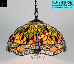 New Arrival 16 Tiffany Dragonfly Stained Glass Pendant Light Home Leadlight