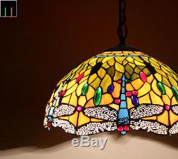 New Arrival 16 Tiffany Dragonfly Stained Glass Pendant Light Home Leadlight