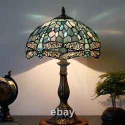 New Home Decor, Tiffany Style Sea Blue Stained Glass Mini Dragonfly Table Lamp