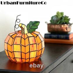 New Patch the Pumpkin Stained Glass Accent Lamp 9 High Tiffany-Style Durable
