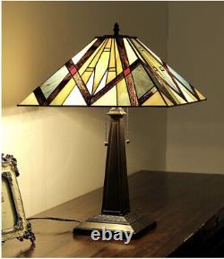 New Tiffany Style Victorian 2 Bulb Stained Glass Table Lamp 16 Wide Shade