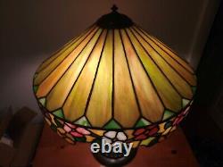 Nice Leaded Slag Stained Glass Floral Lamp by Wilkinson Handel Tiffany Era