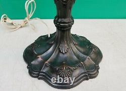 OUTSTANDING Antique Wilkinson Stained Leaded Glass Bronze LAMP BASE