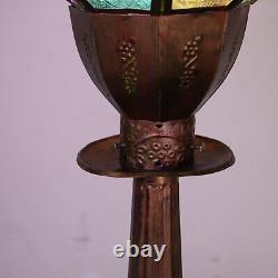 Original Copper Turkish Mediterranean Art Table Lamp Multicolor Tone Geometric