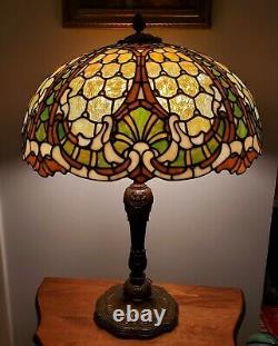 Outstanding Williamson Louis XV Leaded Slag Stained Glass Lamp Duffner Handel