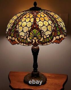 Outstanding Williamson Louis XV Leaded Slag Stained Glass Lamp Duffner Handel