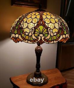 Outstanding Williamson Louis XV Leaded Slag Stained Glass Lamp Duffner Handel